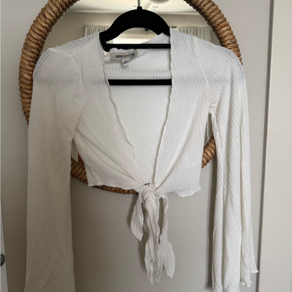 Urban Outfitters White Tie-Front Blouse